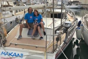 Babsi und Eric auf MAKANI einer Amel Super Maramu